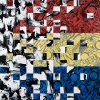 Yes or No, 1992, collage, acrylic, flashe on canvas, 45