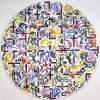 Alba Pompeia, 1995, collage, acrylic, flashe on canvas, 65