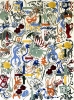 Conversational French, 1996, collage, acrylic, flashe on linen, 48