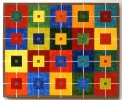 Leap Year, 2002, collage, acrylic, flashe on linen, 34