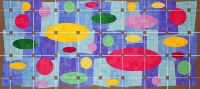 Perihelion, 2011, collage, acrylic, flashe on linen, 32