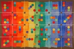 Ordinal, 2011, collage, acrylic, flashe on linen, 40